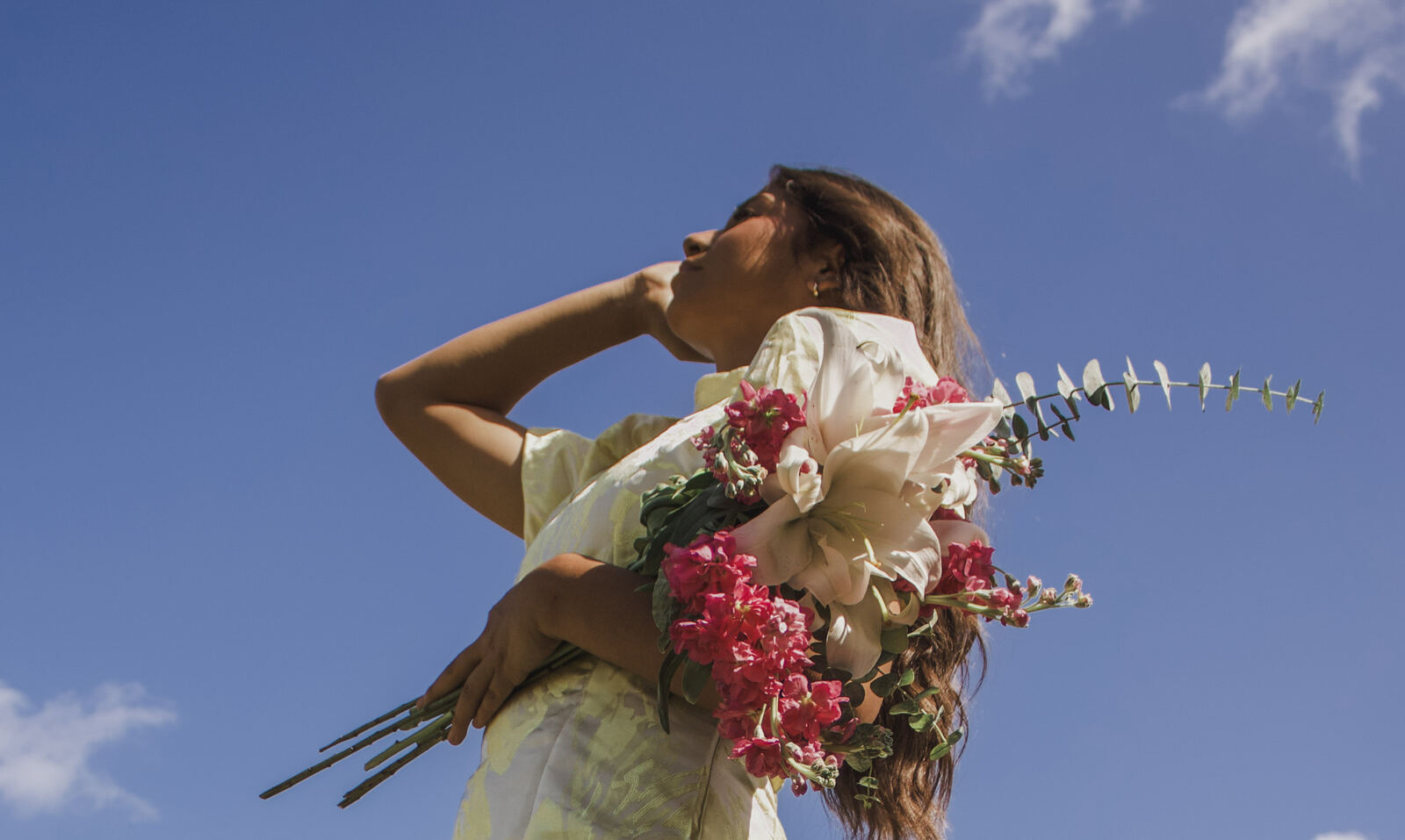 Candela Flower Co. rose and eucalyptus detail