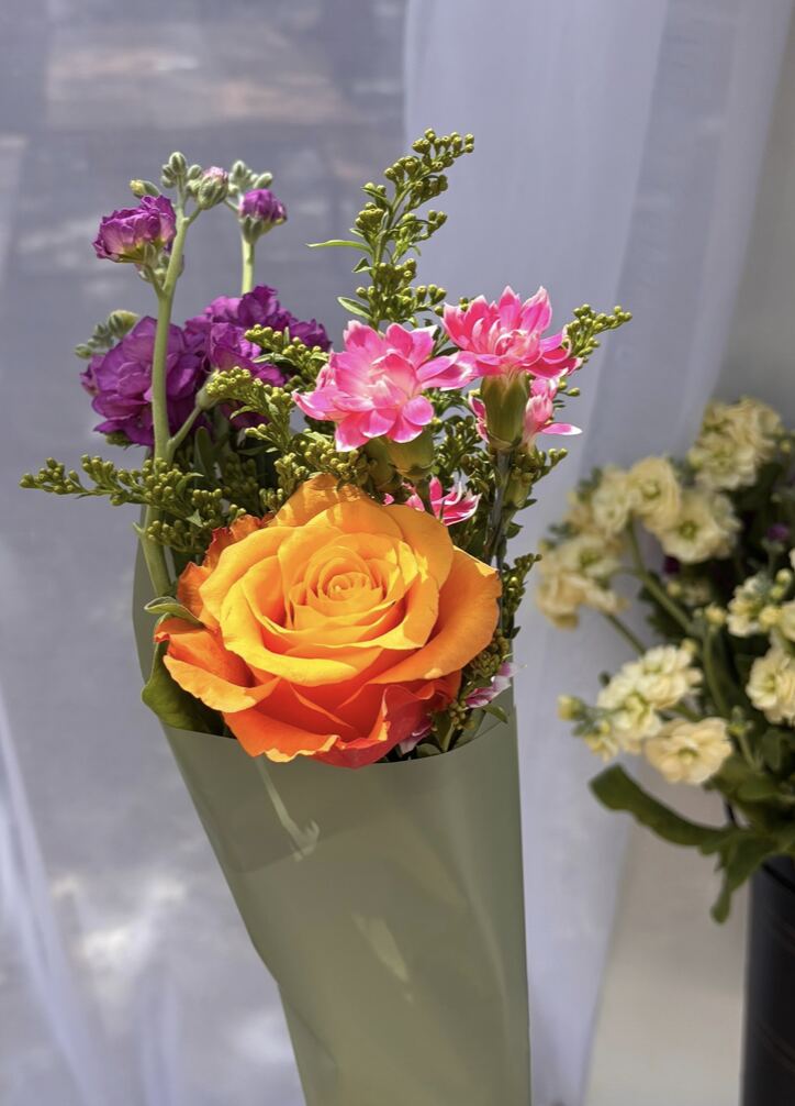 Candela Flower Co. orange rose mini bouquet